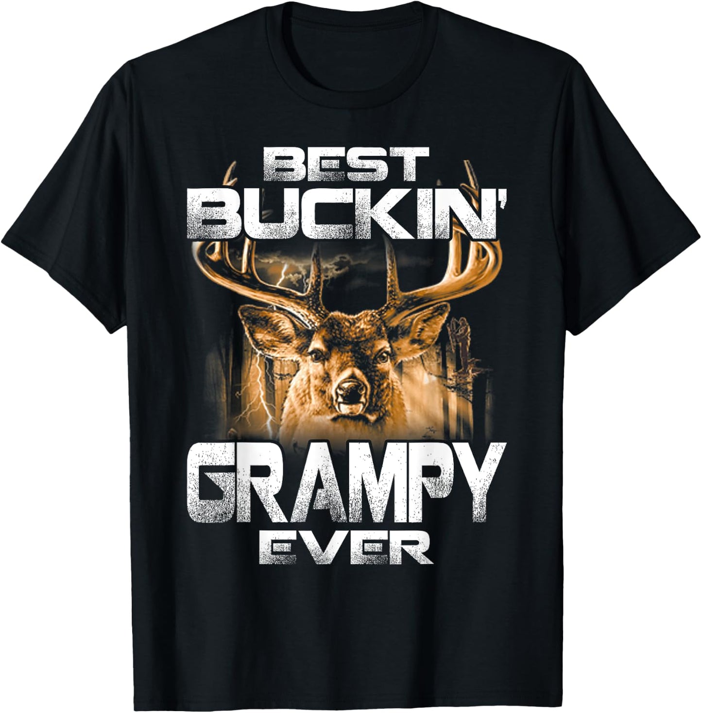 Best Buckin' Grampy Ever Deer Hunting Bucking Father T-Shirt - T-Shirt | Black