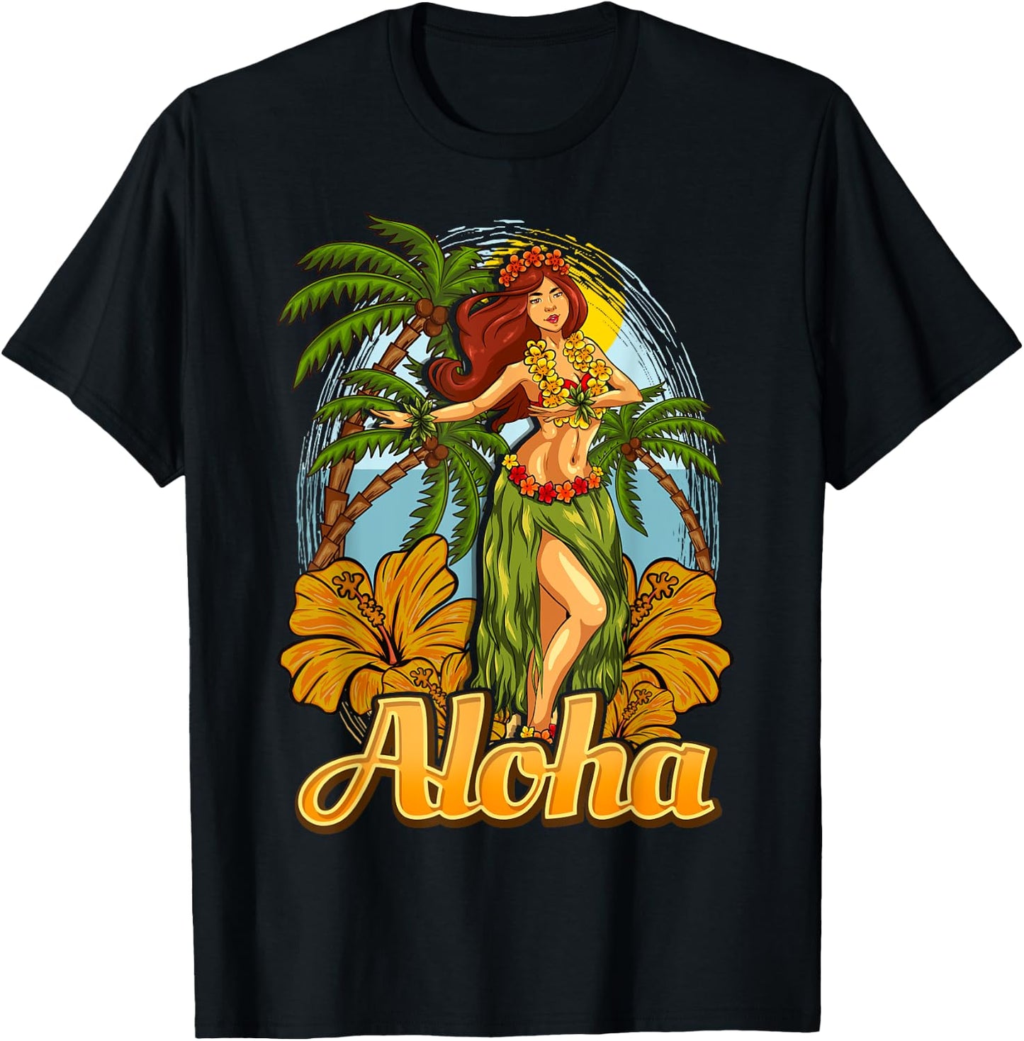 Aloha Hula Dance Hawaii Hawaiian Girl Dancer Vacation T-Shirt - T-Shirt | Black
