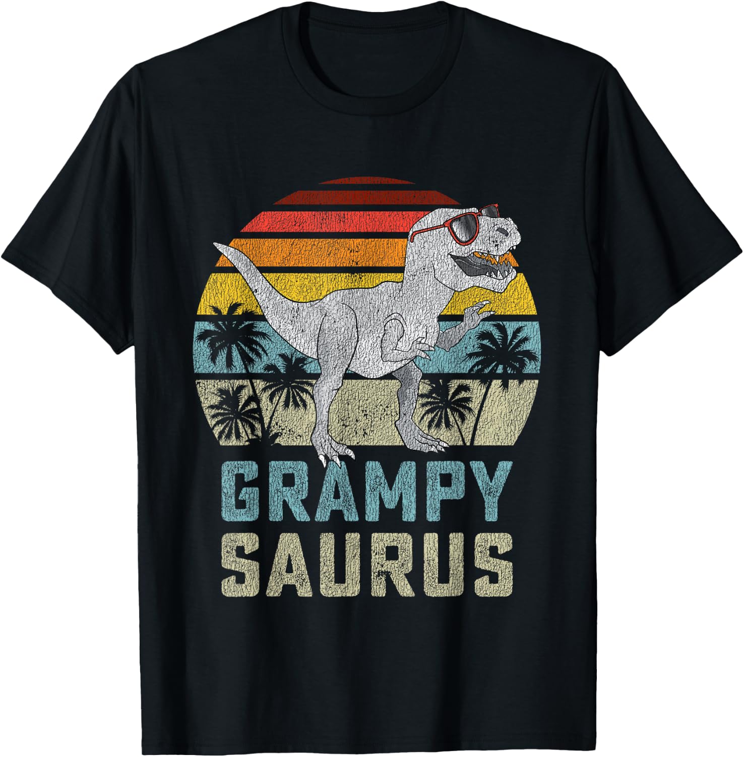 Grampysaurus T Rex Dinosaur Grampy Saurus Family Matching T-Shirt - T-Shirt | Black