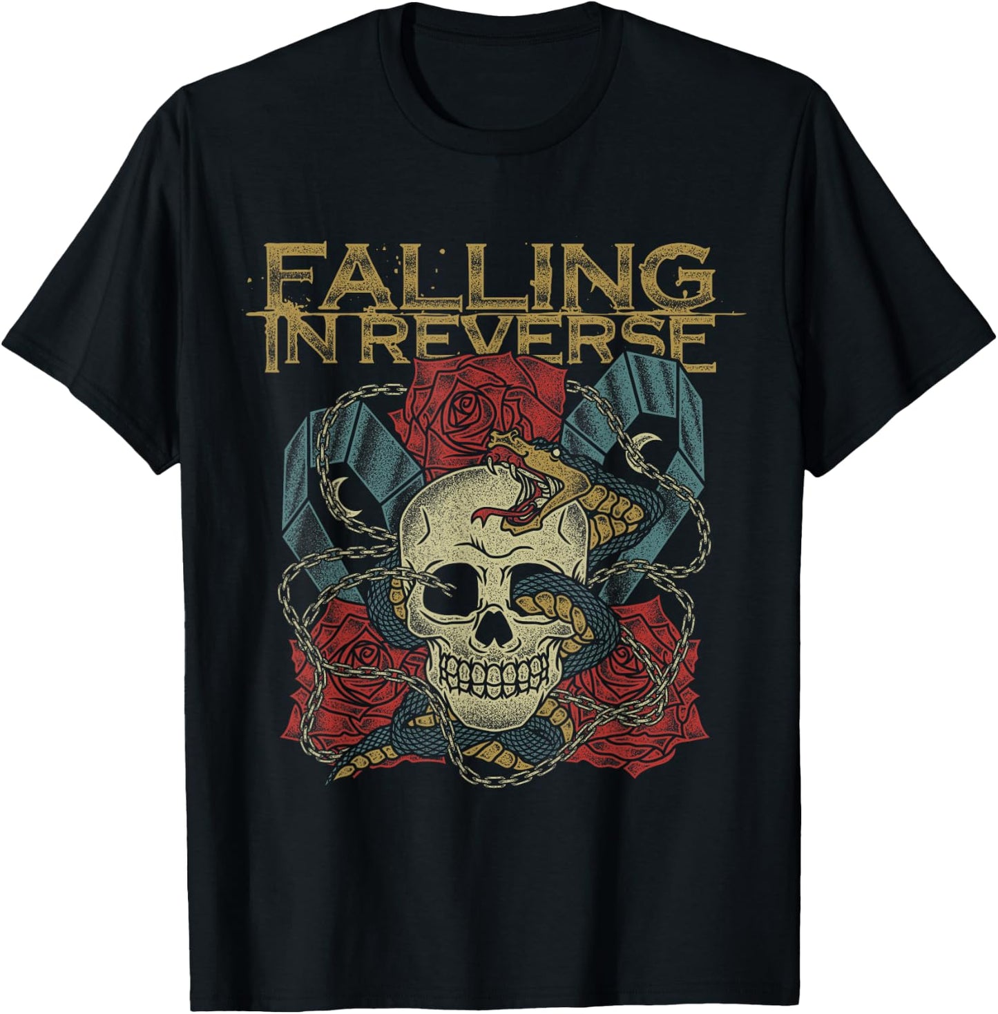 Falling In Reverse - Official Merchandise - Death , Black, -Adults, Short Sleeve T-Shirt - T-Shirt | Black