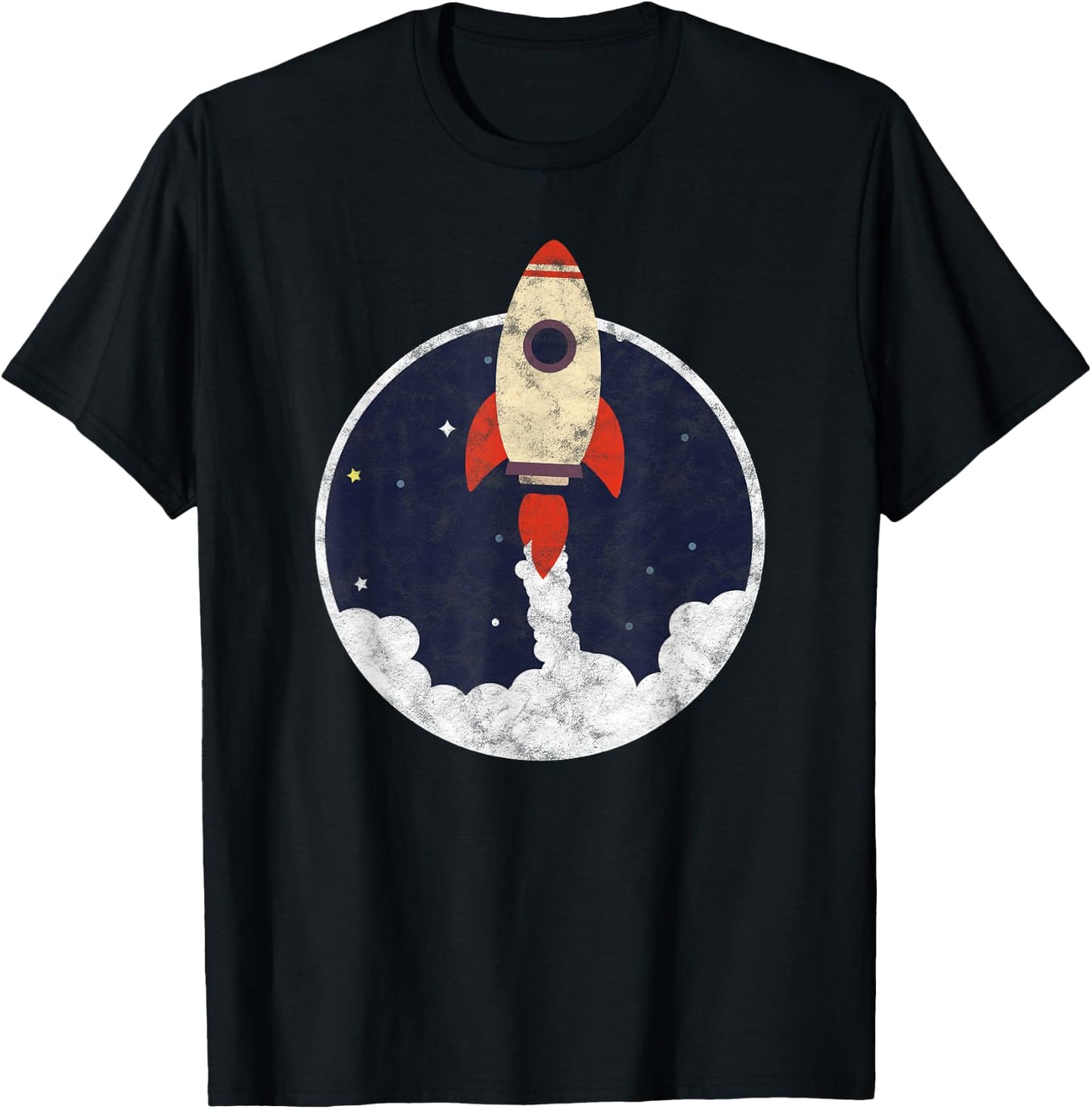 Space Shuttle Cute Little Rocket Spaceship Astronaut T-Shirt - T-Shirt | Black