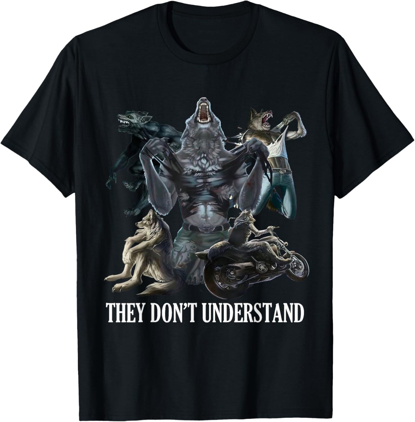 They Don’t Understand Alpha Wolf - Unhinged Sigma Wolf Meme T-Shirt - T-Shirt | Black
