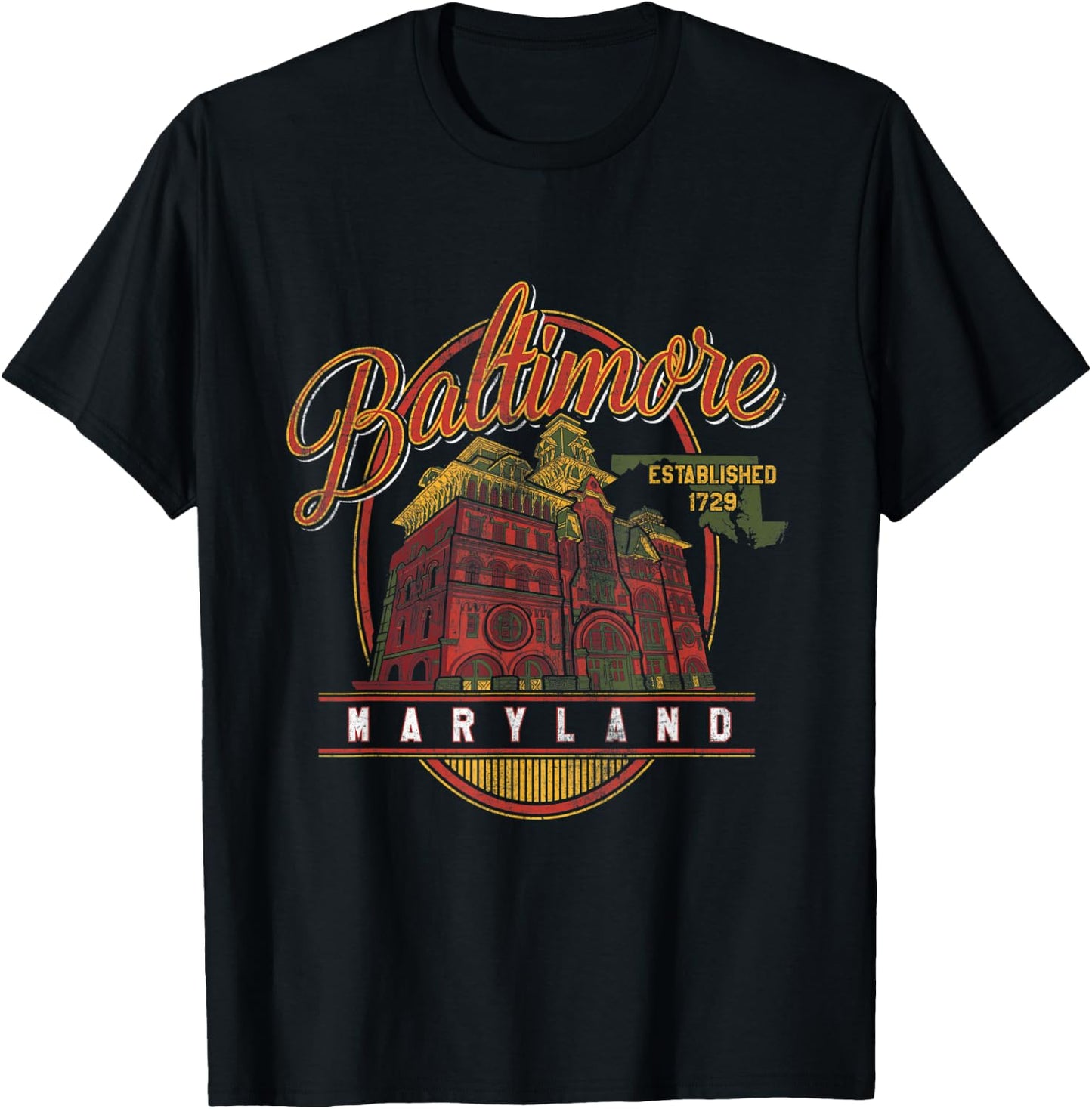 Baltimore, MD Vintage Beer Label Design T-Shirt - T-Shirt | Black
