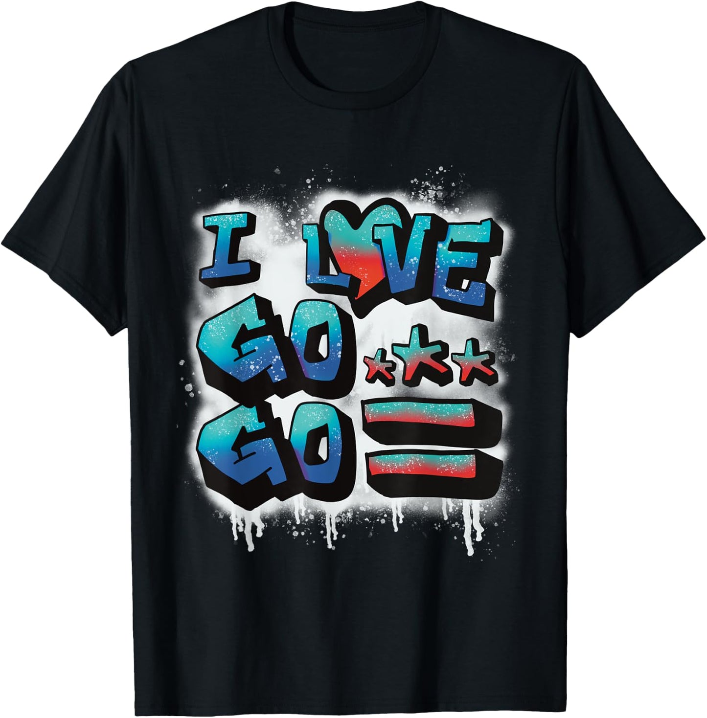 A Cool Graffiti I Love Go-Go Gift DC natives T-Shirt - T-Shirt | Black