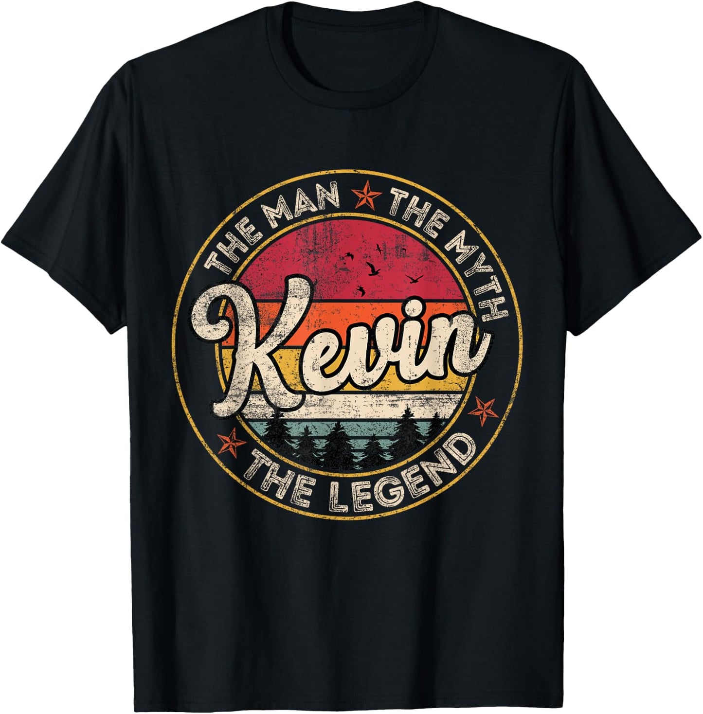 Kevin The Man The Myth The Legend Personalized Name T-Shirt - T-Shirt | Black