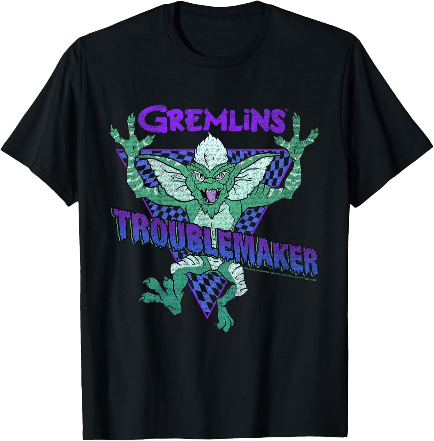 Kids Gremlins Stripe Troublemaker Portrait T-Shirt - T-Shirt | Black