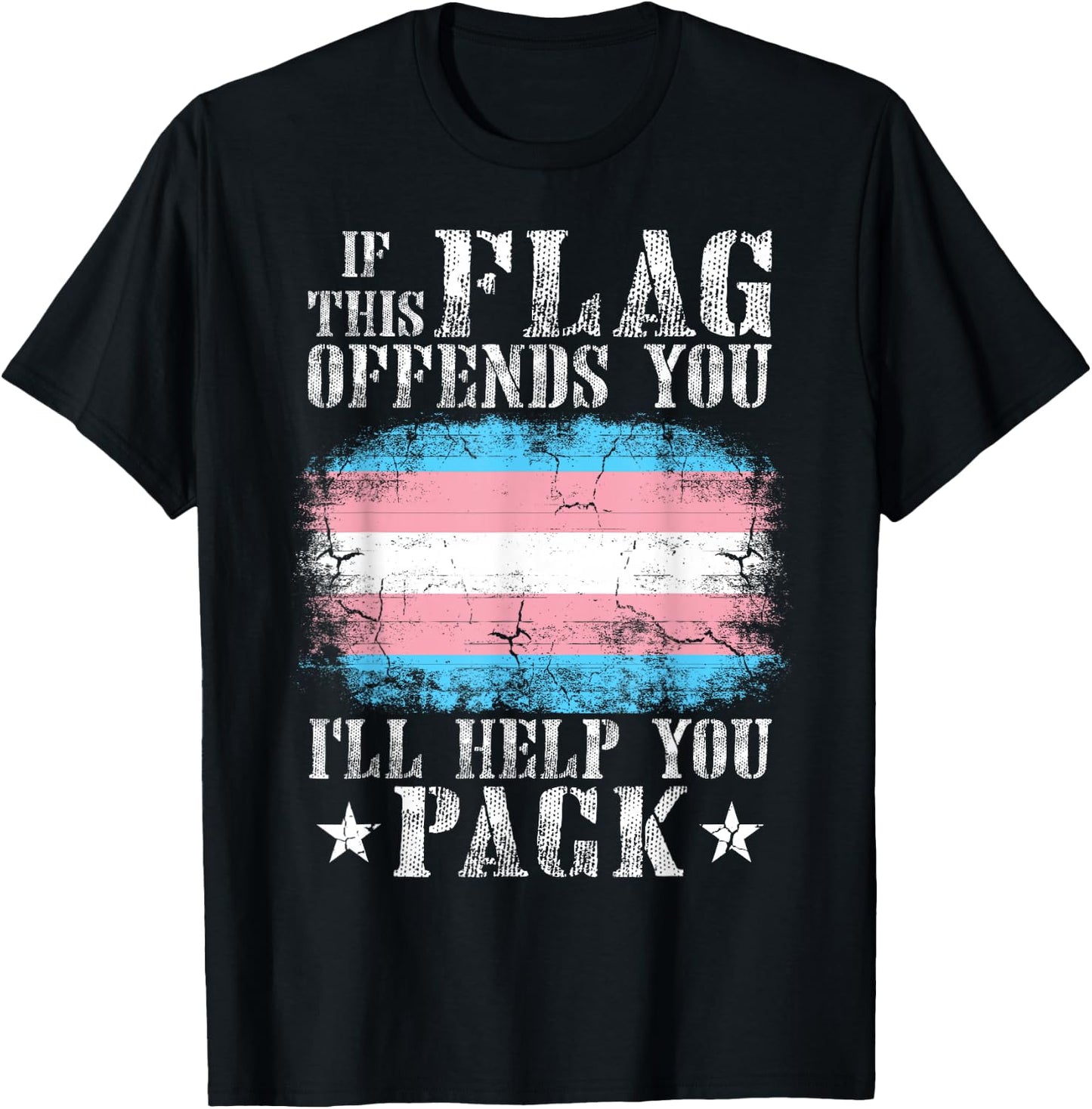 Transgender If This Flag Offends You Trans Rainbow Pride Small T-Shirt - T-Shirt | Black