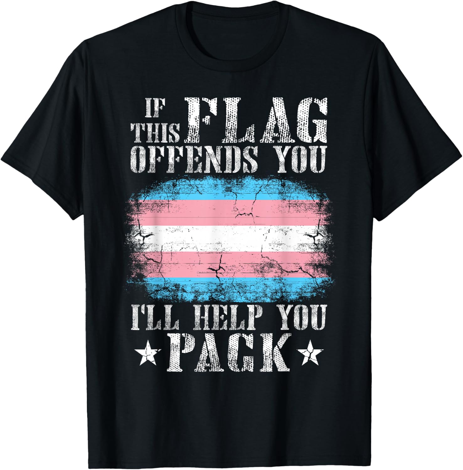 Transgender If This Flag Offends You Trans Rainbow Pride Small T-Shirt - T-Shirt | Black