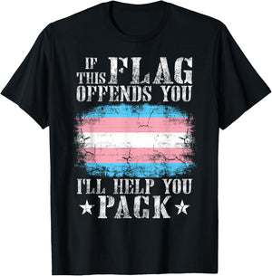 Transgender If This Flag Offends You Trans Rainbow Pride Small T-Shirt - T-Shirt | Black