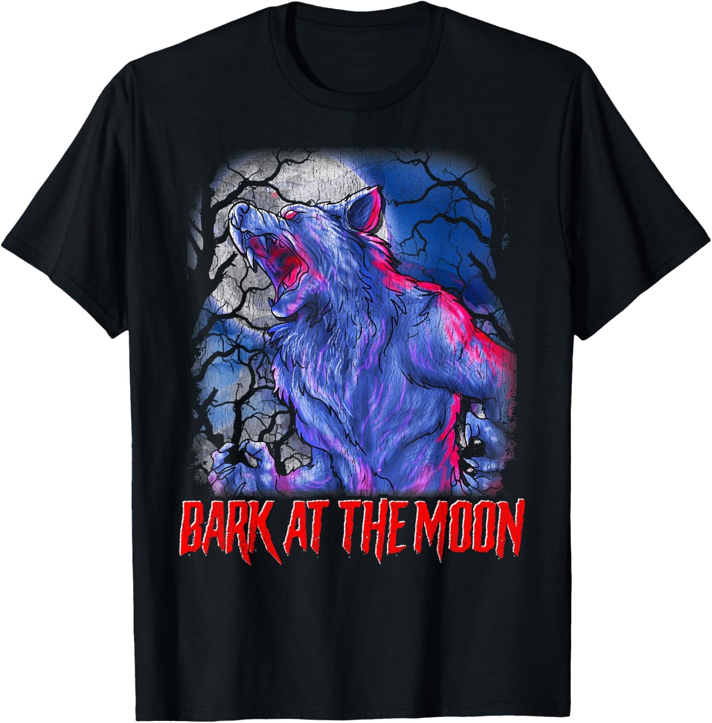 Bark at the Moon! Howling Werewolf T-Shirt - T-Shirt | Black