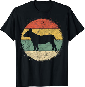 Circular Retro Bull Terrier Owner Bully Parents Dog Mom T-Shirt - T-Shirt | Black