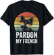 Retro Pardon My French Shirt Dog Lover Gift Frenchie Bulldog T-Shirt - T-Shirt | Black