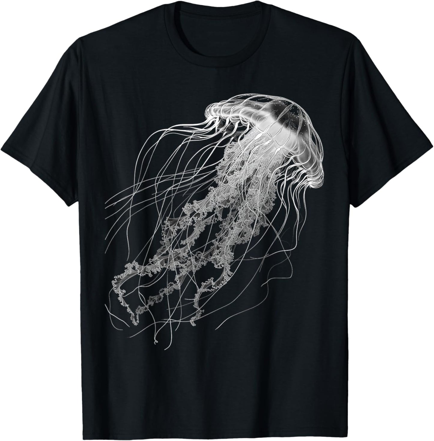 Jellyfish Animal Motif Illustration Jellyfish T-Shirt - T-Shirt | Black