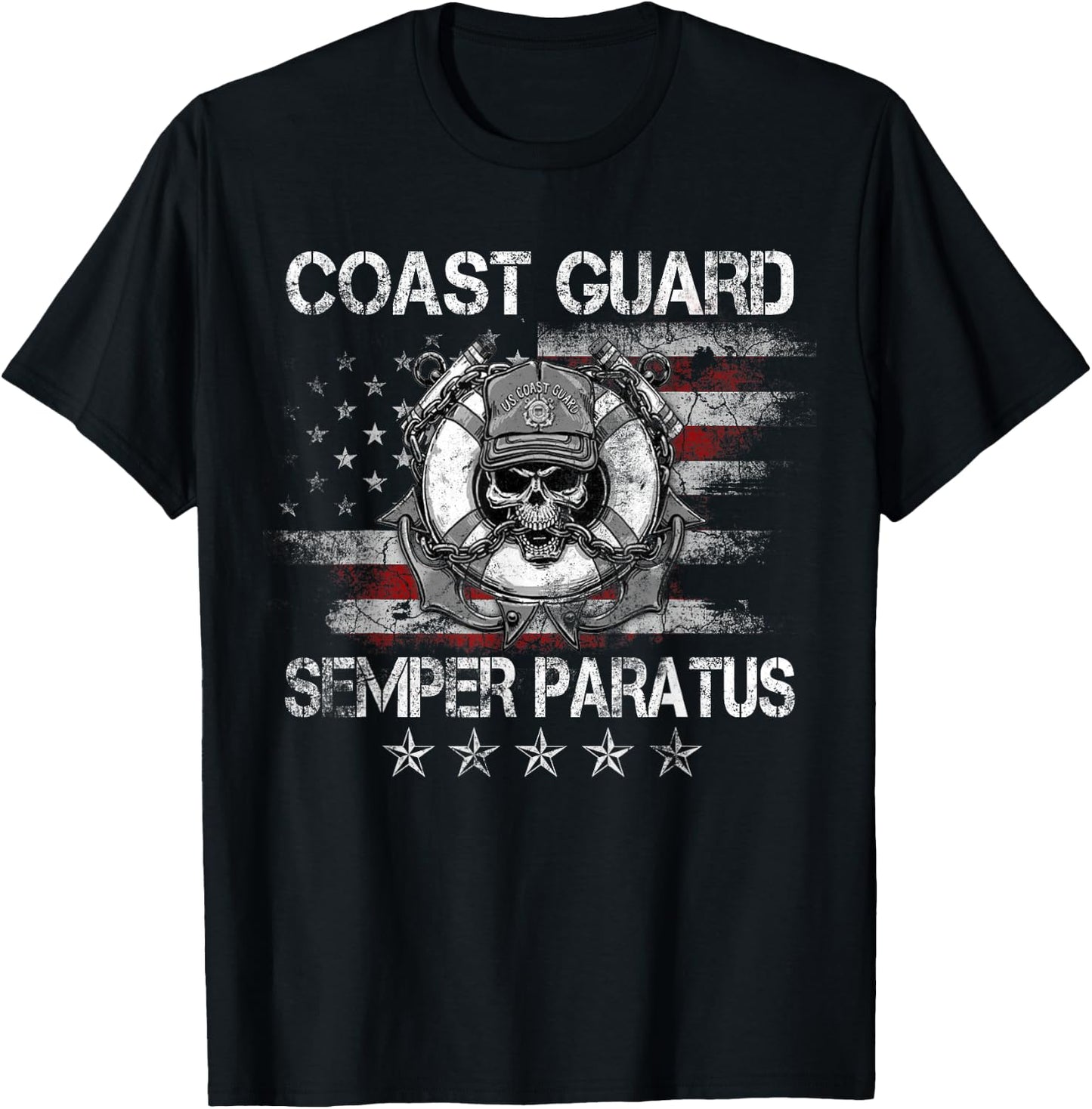 U.S. Coast Guard Semper Paratus T Shirt USCG Vetean Gift T-Shirt - T-Shirt | Black