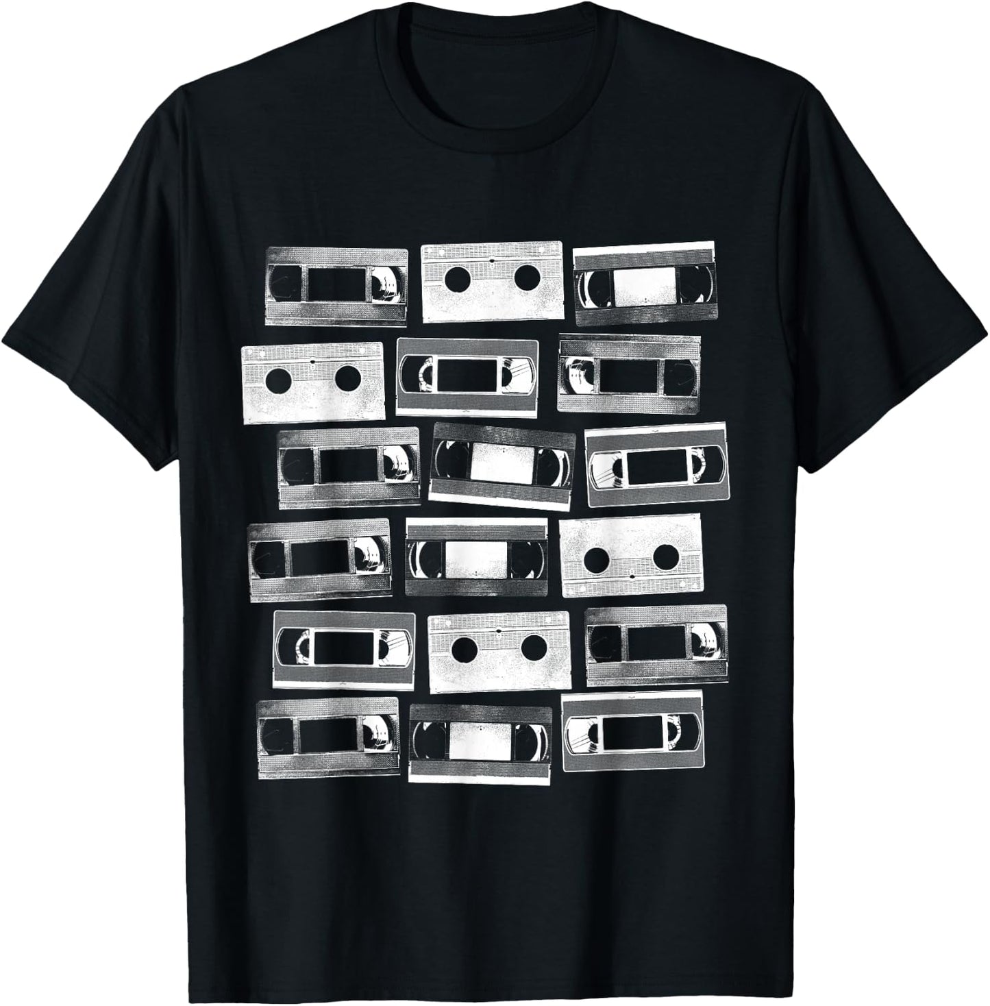 VHS Cassette Tapes 1980s VCR Video Retro Movies T-Shirt - T-Shirt | Black