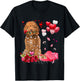 Funny Labradoodle Rose Heart Happy Valentine Day Dog Mom T-Shirt - T-Shirt | Black