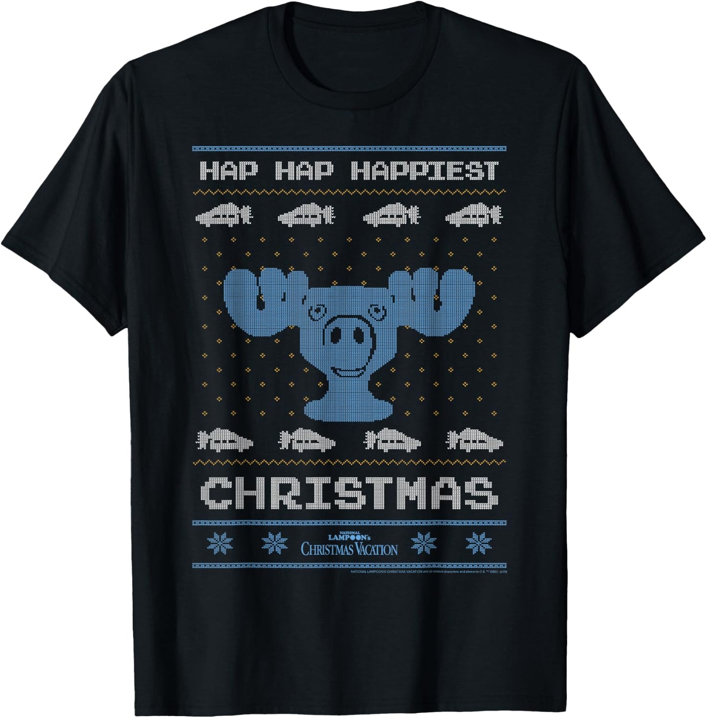 National Lampoon's Christmas Vacation Hap Hap Happiest Ugly T-Shirt - T-Shirt | Black