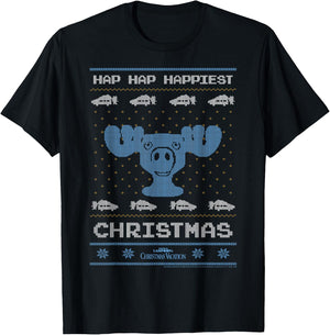 National Lampoon's Christmas Vacation Hap Hap Happiest Ugly T-Shirt - T-Shirt | Black