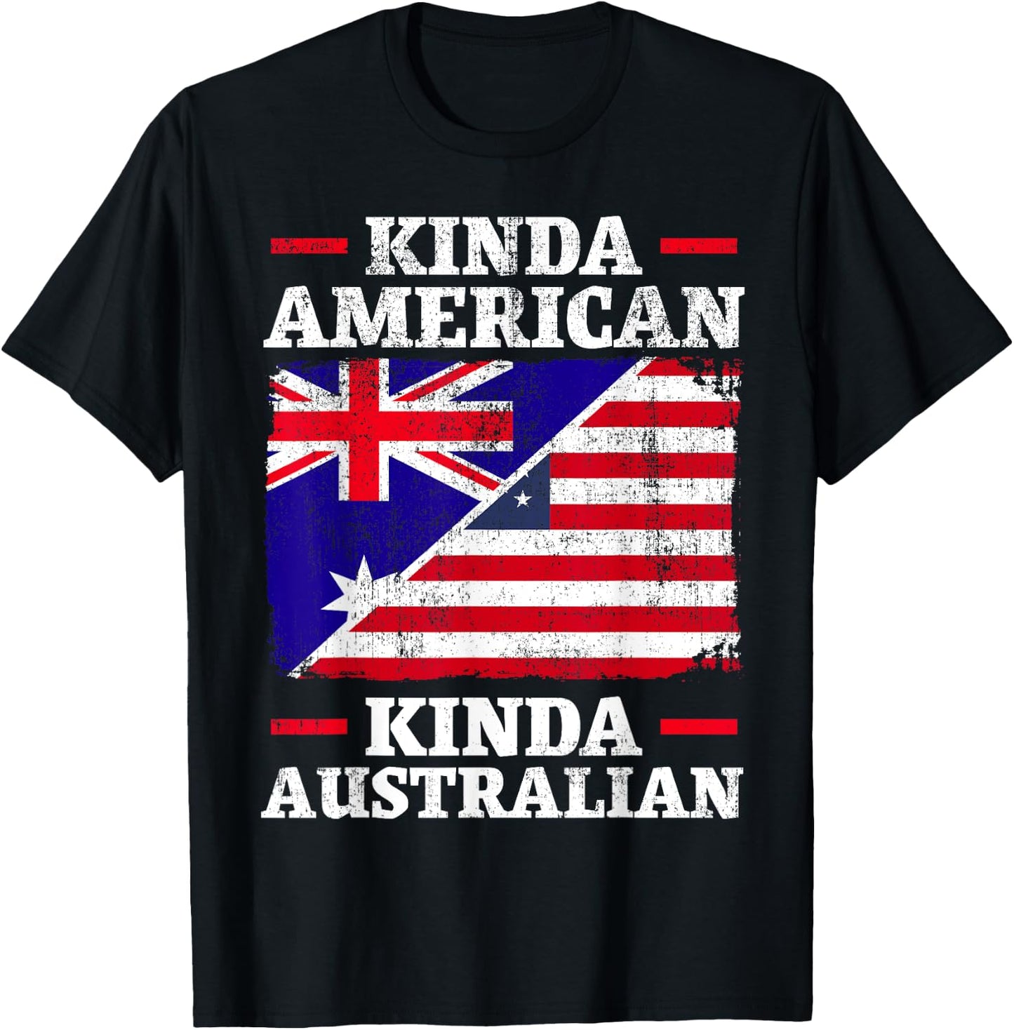 Kinda American Kinda Australian America Australia USA T-Shirt - T-Shirt | Black