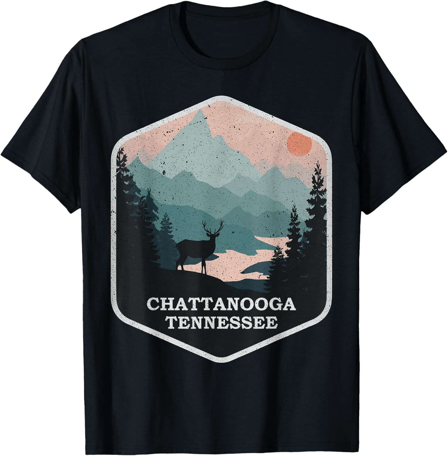 Vintage Chattanooga Tennessee TN Nature Mountains Hiking T-Shirt - T-Shirt | Black