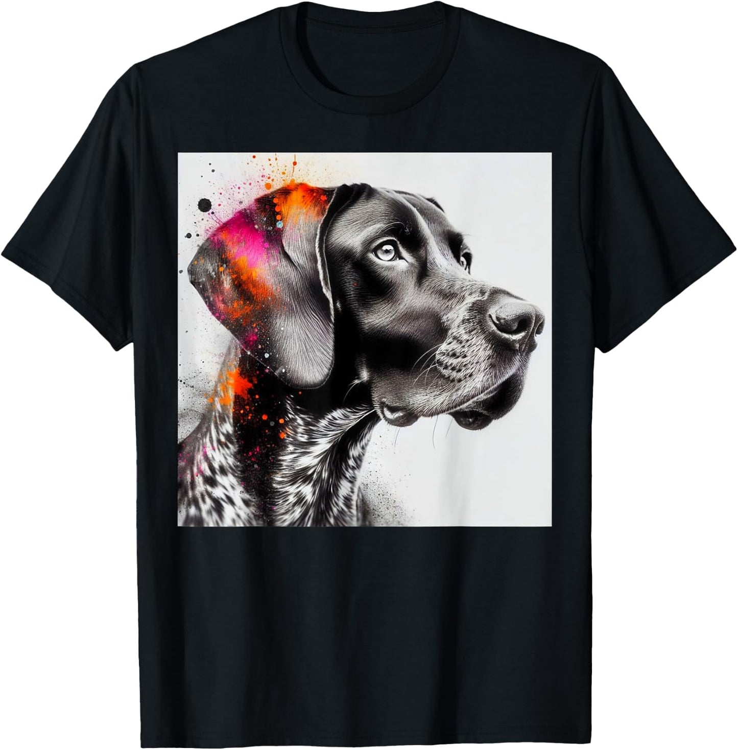 Vibrant Pointer Essence, German Shorthaired Pointer T-Shirt - T-Shirt | Black