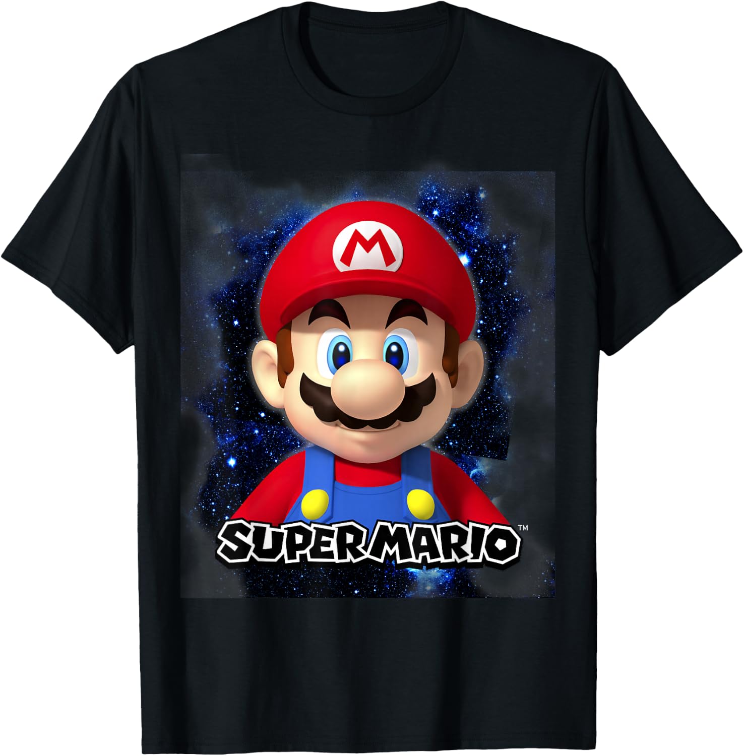 Super Mario Big Galaxy Nintendo Icon Mario Poster T-Shirt - T-Shirt | Black