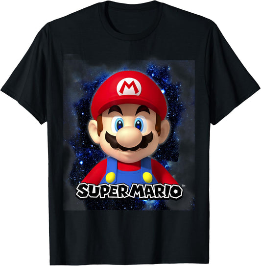 Super Mario Big Galaxy Nintendo Icon Mario Poster T-Shirt - T-Shirt | Black