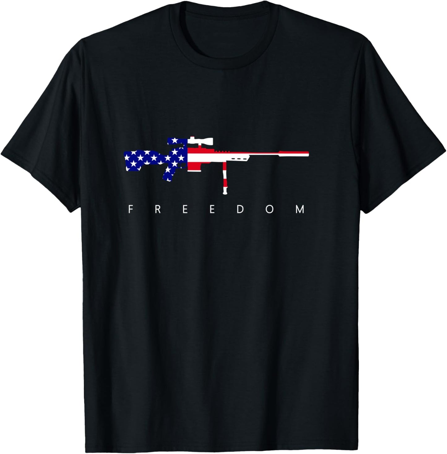 Sniper Rifle 6.5 308 American Flag Responsible Gun Owners T-Shirt - T-Shirt | Black