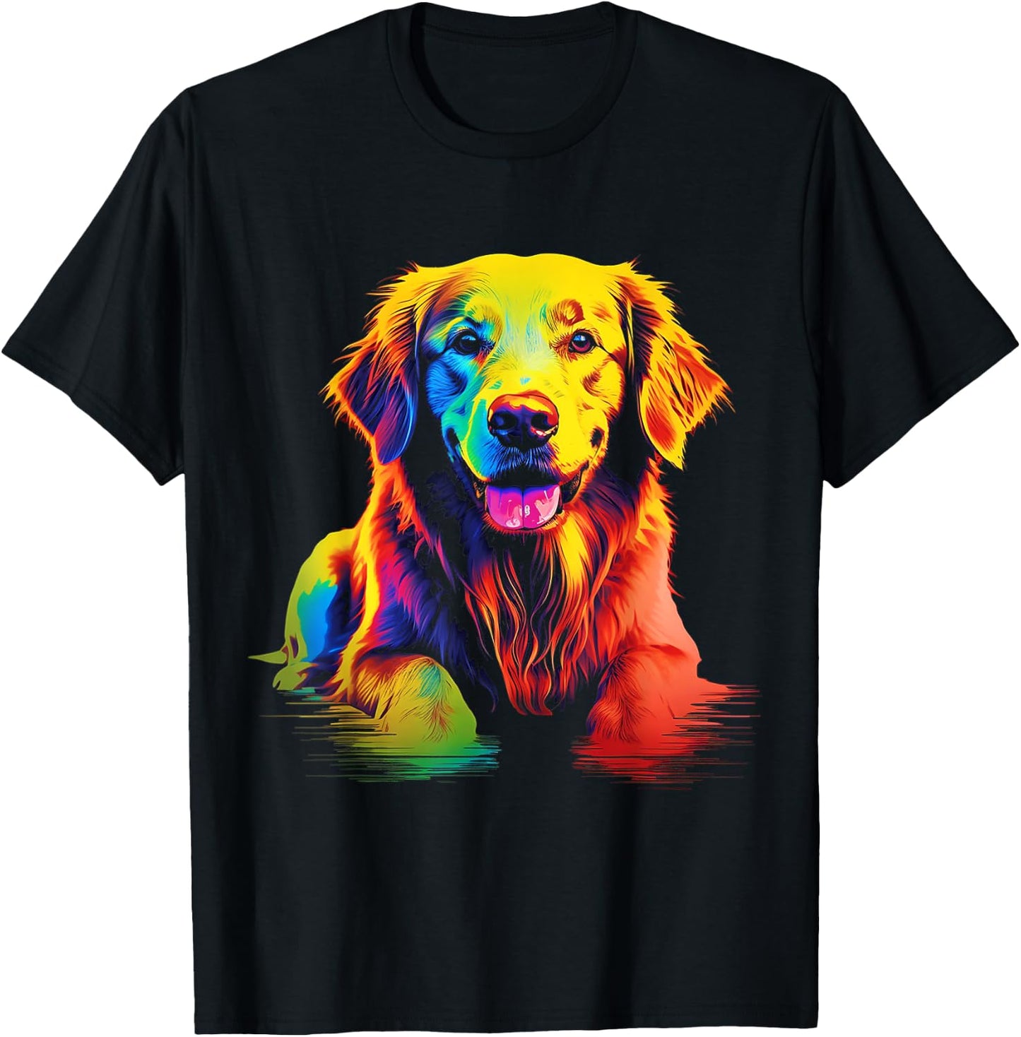 Labrador Retriever Colorful Portrait Animal Art Graphic Dog Men Women Kids T-Shirt - T-Shirt | Black