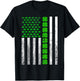 St Patricks Day Usa Lucky 4 Leaf Clovers Flag T-Shirt - T-Shirt | Black