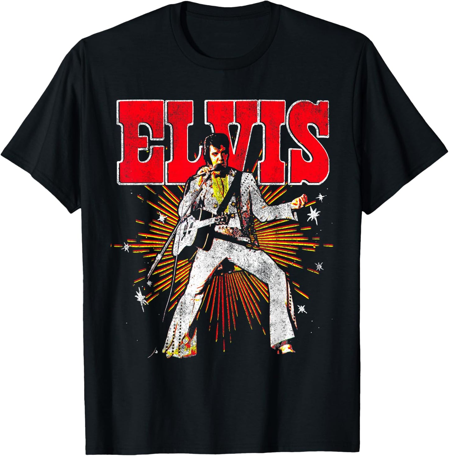 Elvis Presley Official Retro Short Sleeve T-Shirt - T-Shirt | Black