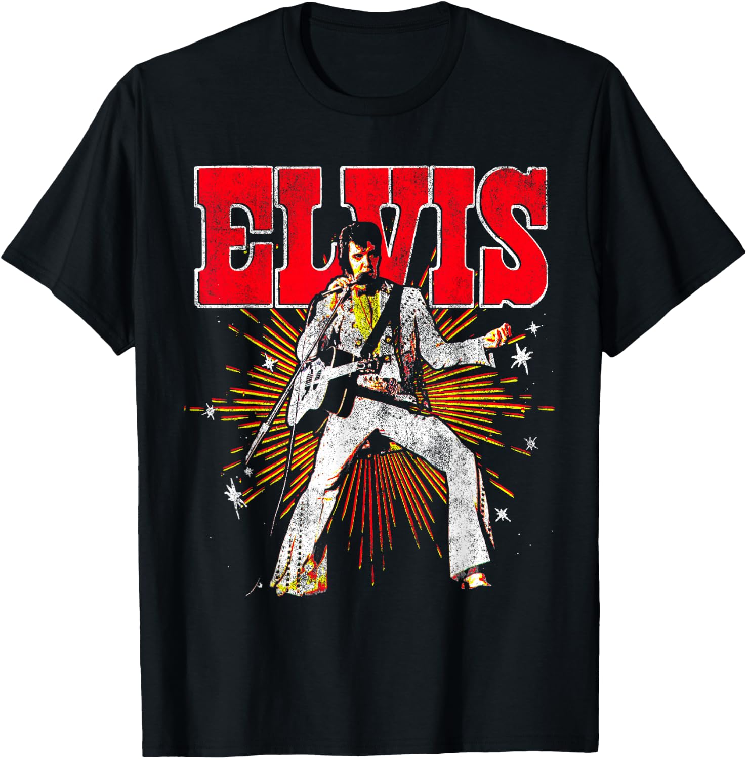 Elvis Presley Official Retro Short Sleeve T-Shirt - T-Shirt | Black
