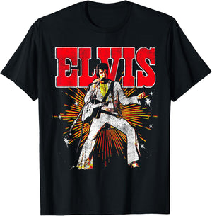Elvis Presley Official Retro Short Sleeve T-Shirt - T-Shirt | Black