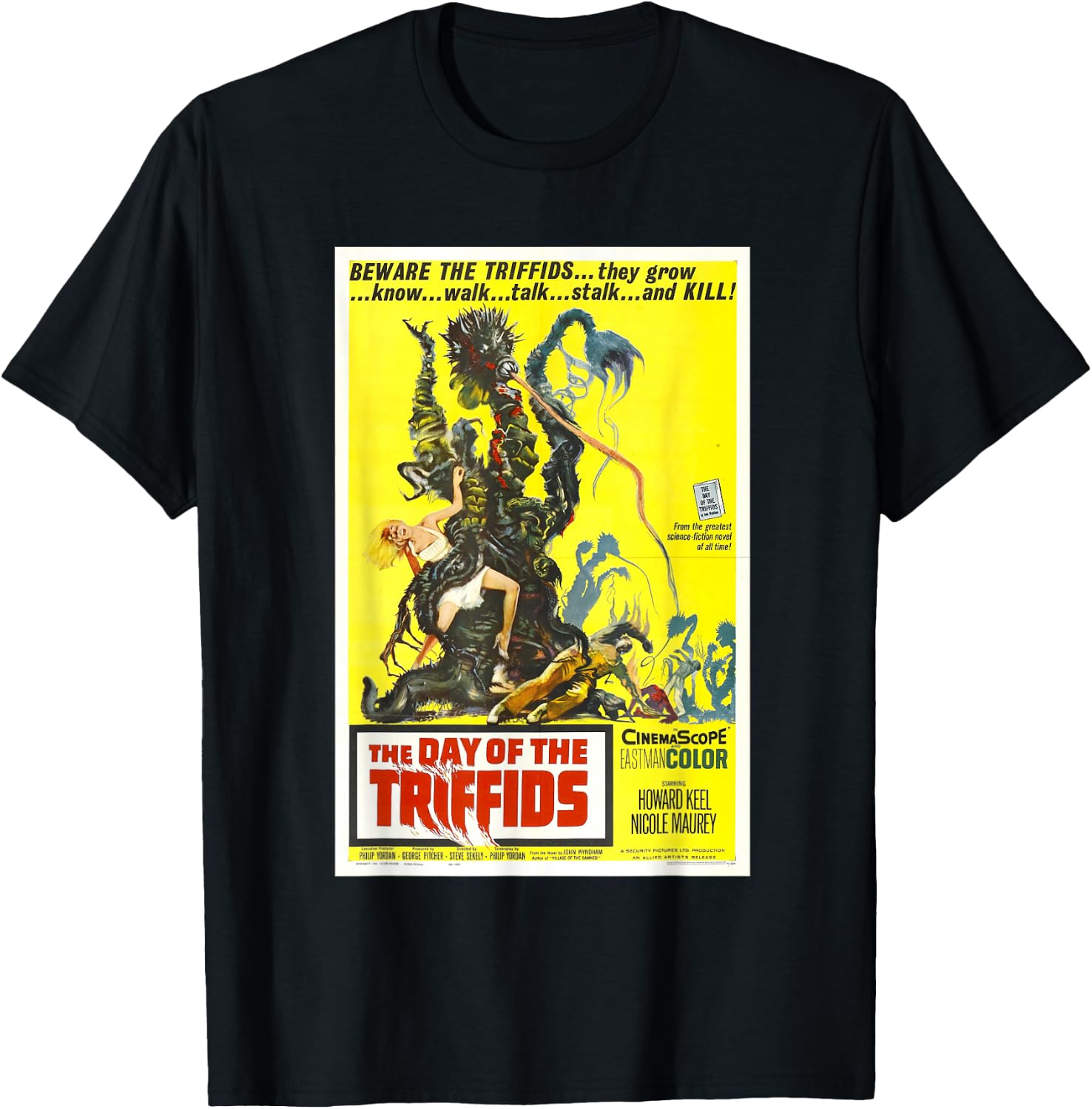 The Day of the Triffids, Sci-fi vintage movie monster poster T-Shirt - T-Shirt | Black