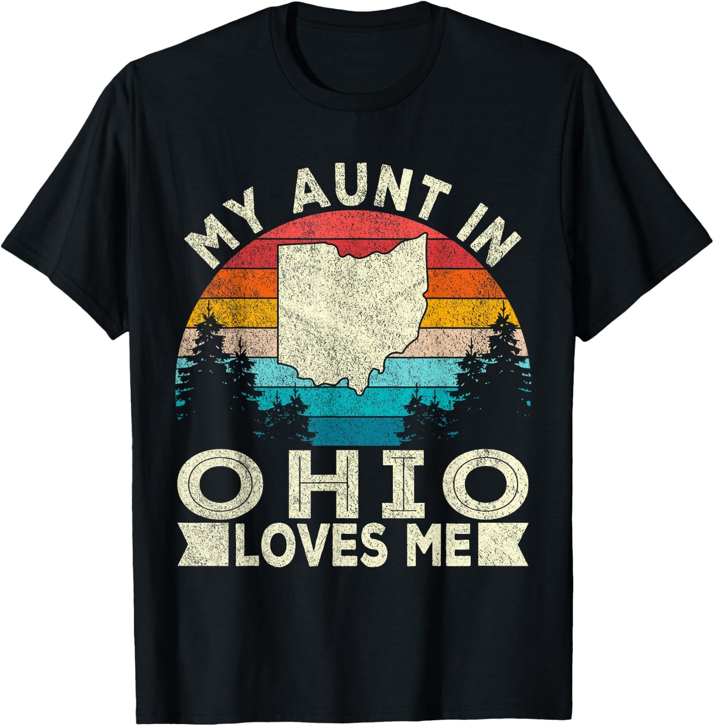 My Aunt In Ohio Loves Me Retro Ohio Aunt T-Shirt - T-Shirt | Black
