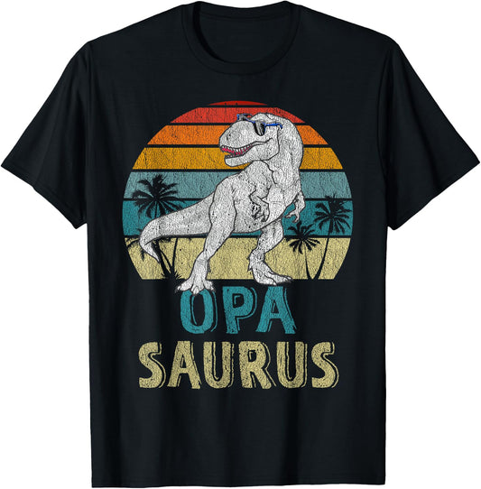 Opasaurus T Rex Dinosaur Opa Saurus Family Matching T-Shirt - T-Shirt | Black