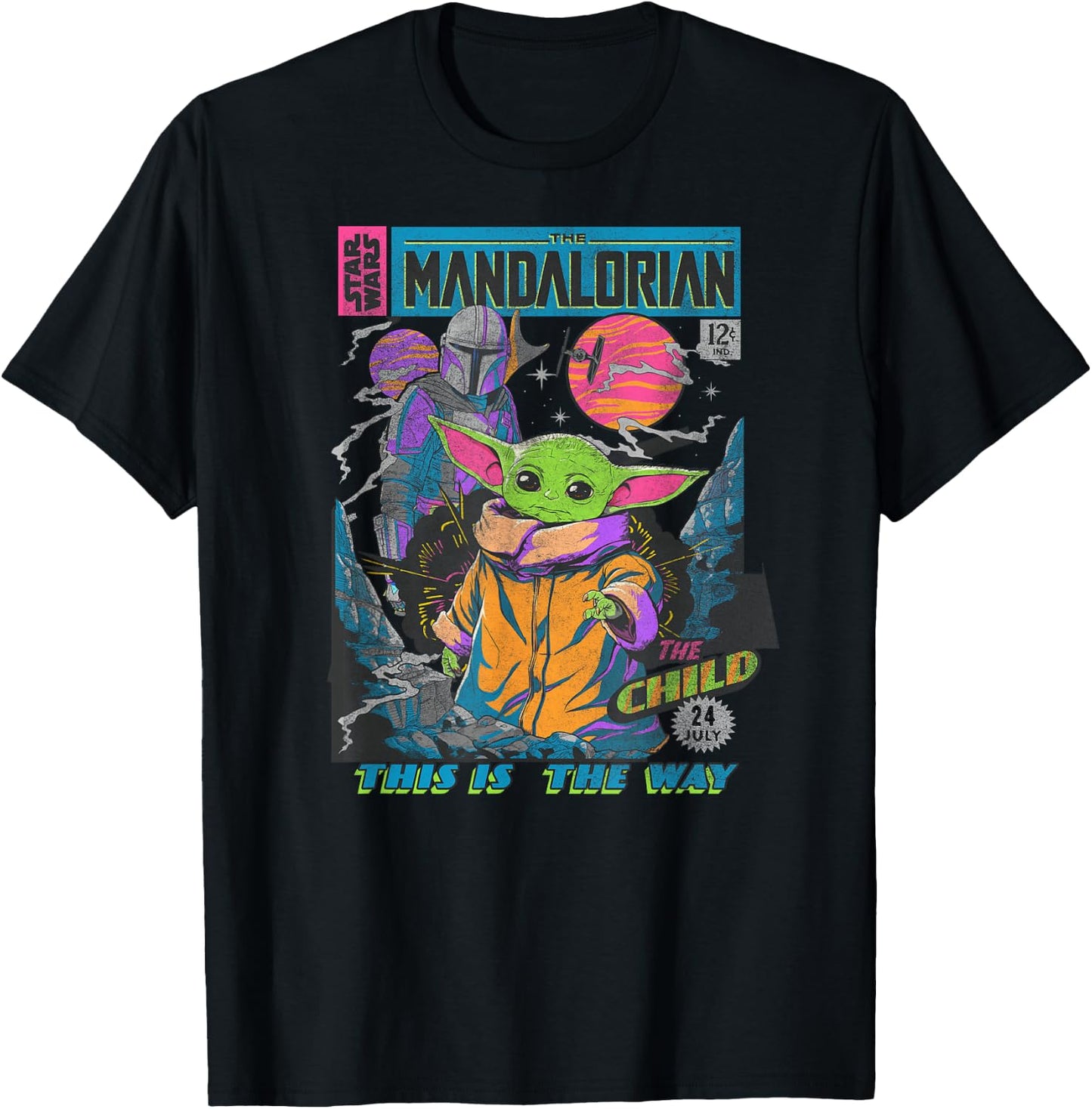 Star Wars: The Mandalorian The Child Comic Book T-Shirt - T-Shirt | Black