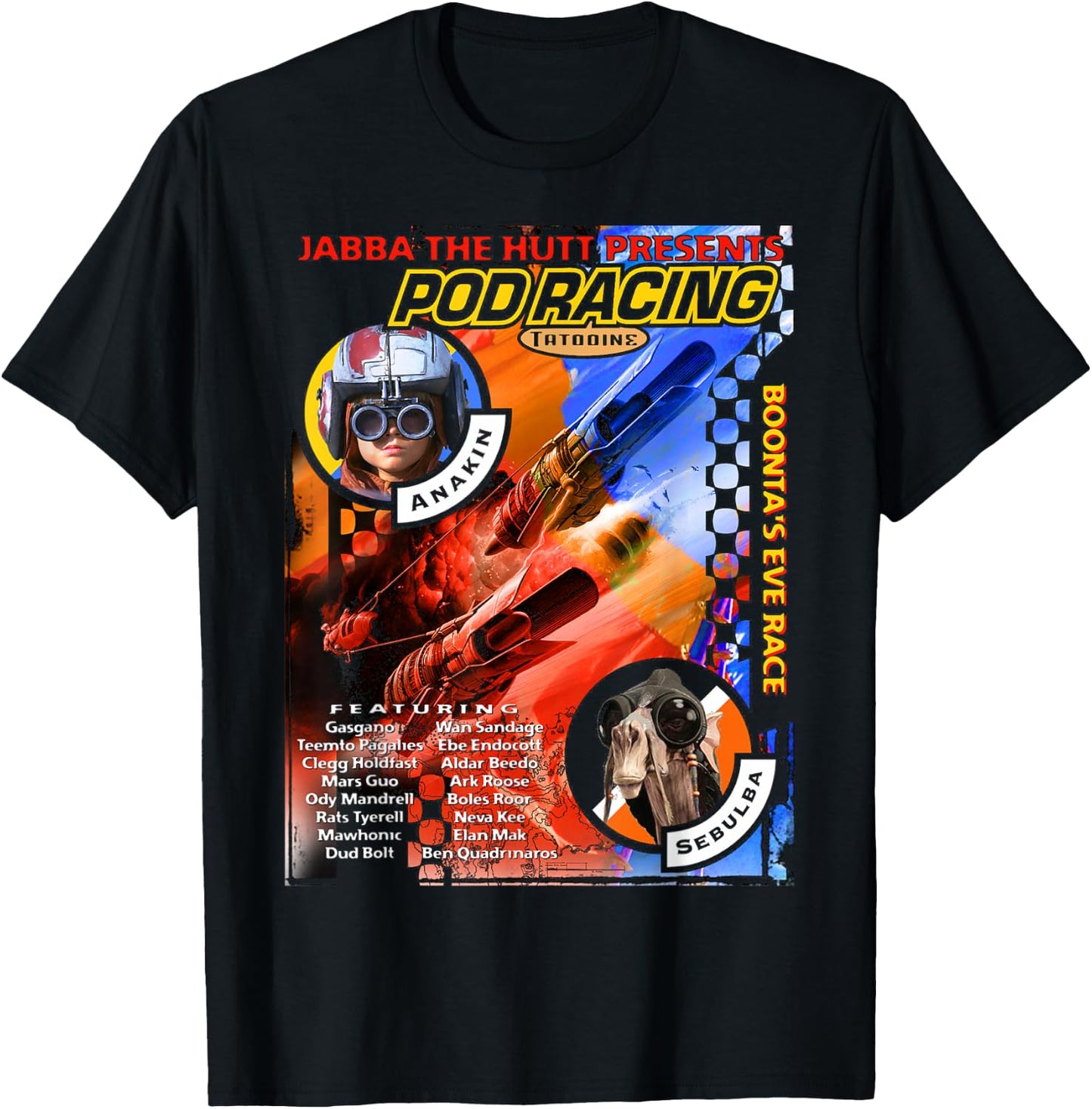 Star Wars Jabba Presents Podracing Poster T-Shirt - T-Shirt | Black