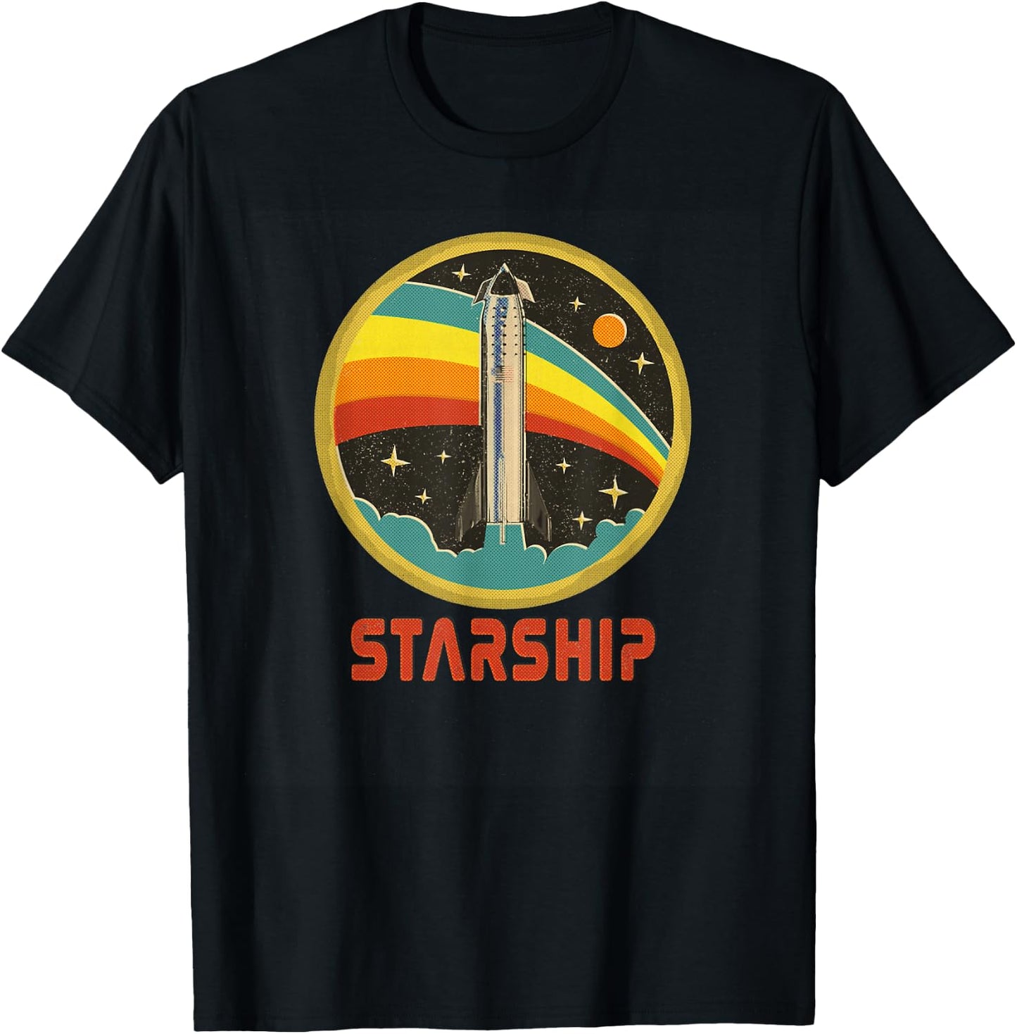 Starship Cool Vintage Space Christmas Gift T-Shirt - T-Shirt | Black