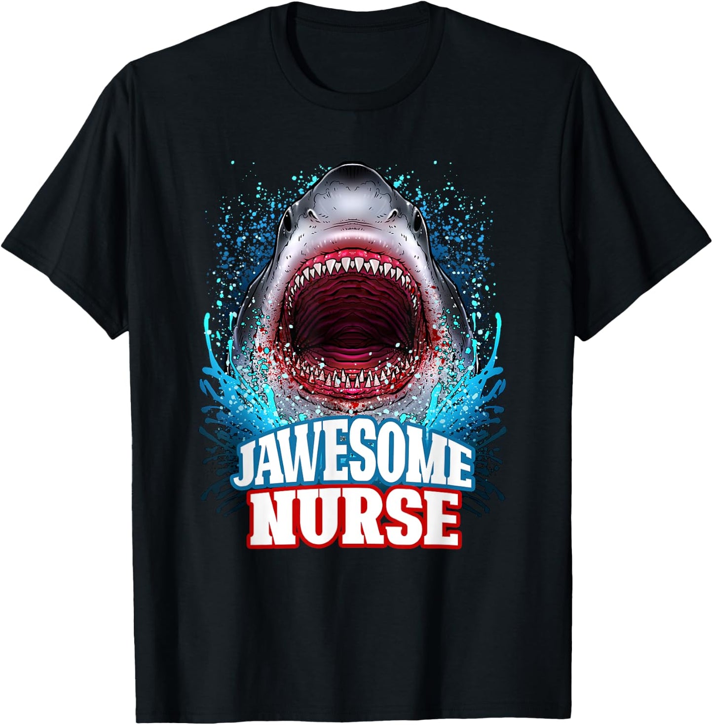 Jawesome Nurse Nursing RN Great White Shark Beach Vacation T-Shirt - T-Shirt | Black