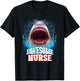 Jawesome Nurse Nursing RN Great White Shark Beach Vacation T-Shirt - T-Shirt | Black