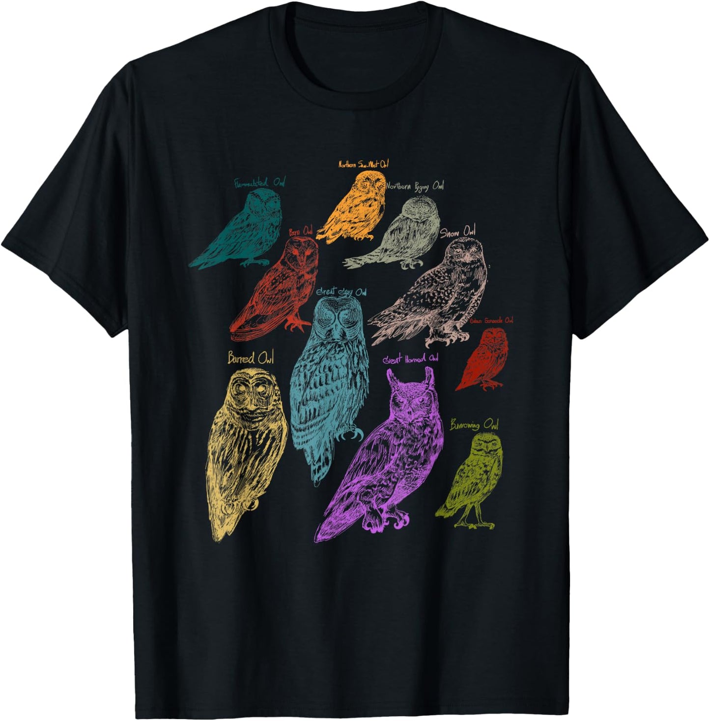 Forest Owl Breed Ornithologist Gift Owl T-Shirt - T-Shirt | Black