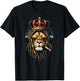 King Rasta Reggae Rastafarian Music Headphones Lion of Judah T-Shirt - T-Shirt | Black