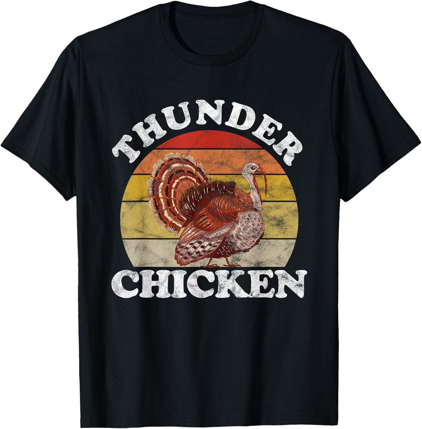 Vintage Thunder Chicken Turkey Fowl Hunting Hunter T-Shirt - T-Shirt | Black