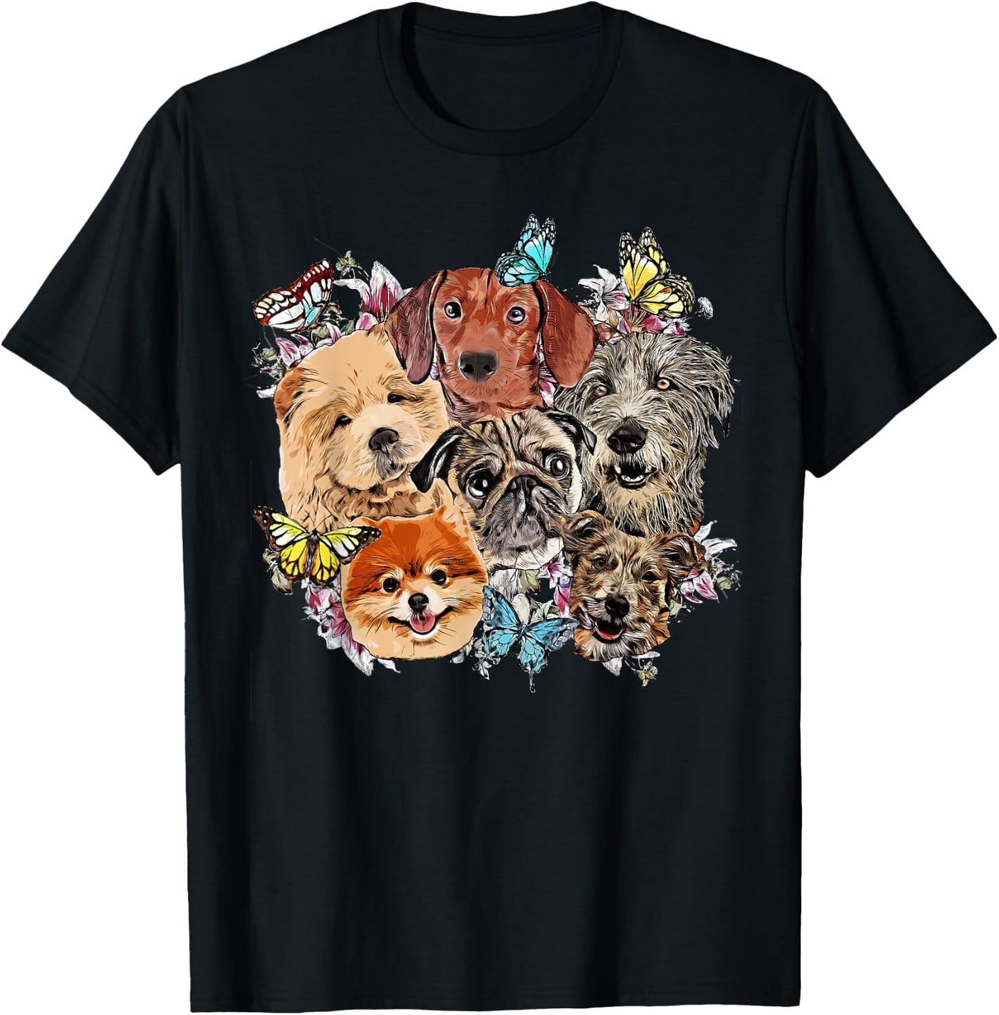 Dog Selfie Animal Pet Dog Lover T-Shirt - T-Shirt | Black