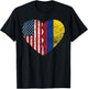 Colombian American Flag Heart | United States Colombia Roots Women Kids Men T-Shirt - T-Shirt | Black