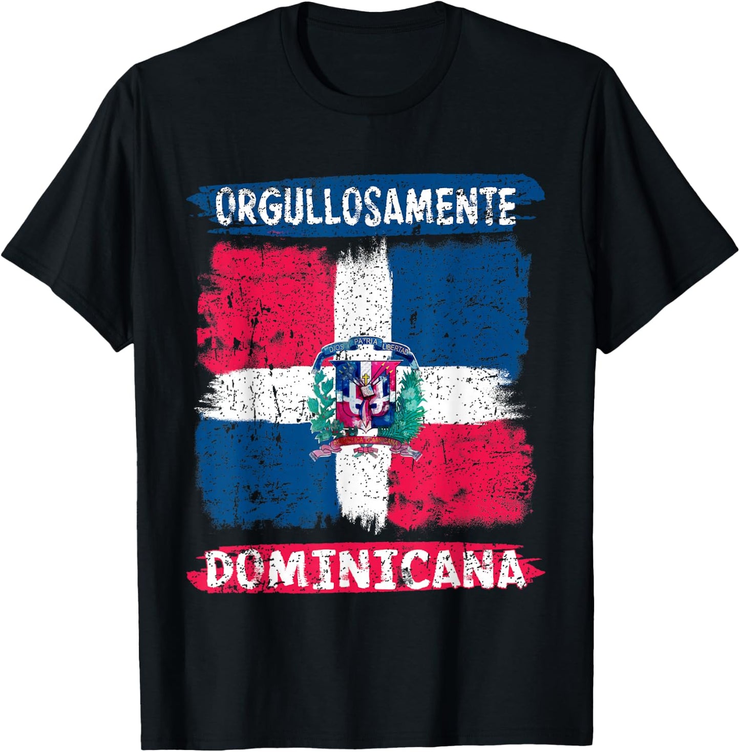 Dominican Republic Flag Painted Orgullosamente Dominicana T-Shirt - T-Shirt | Black