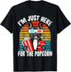 Just Here For The Popcorn Frenchie Dog - Party Movie Quote T-Shirt - T-Shirt | Black