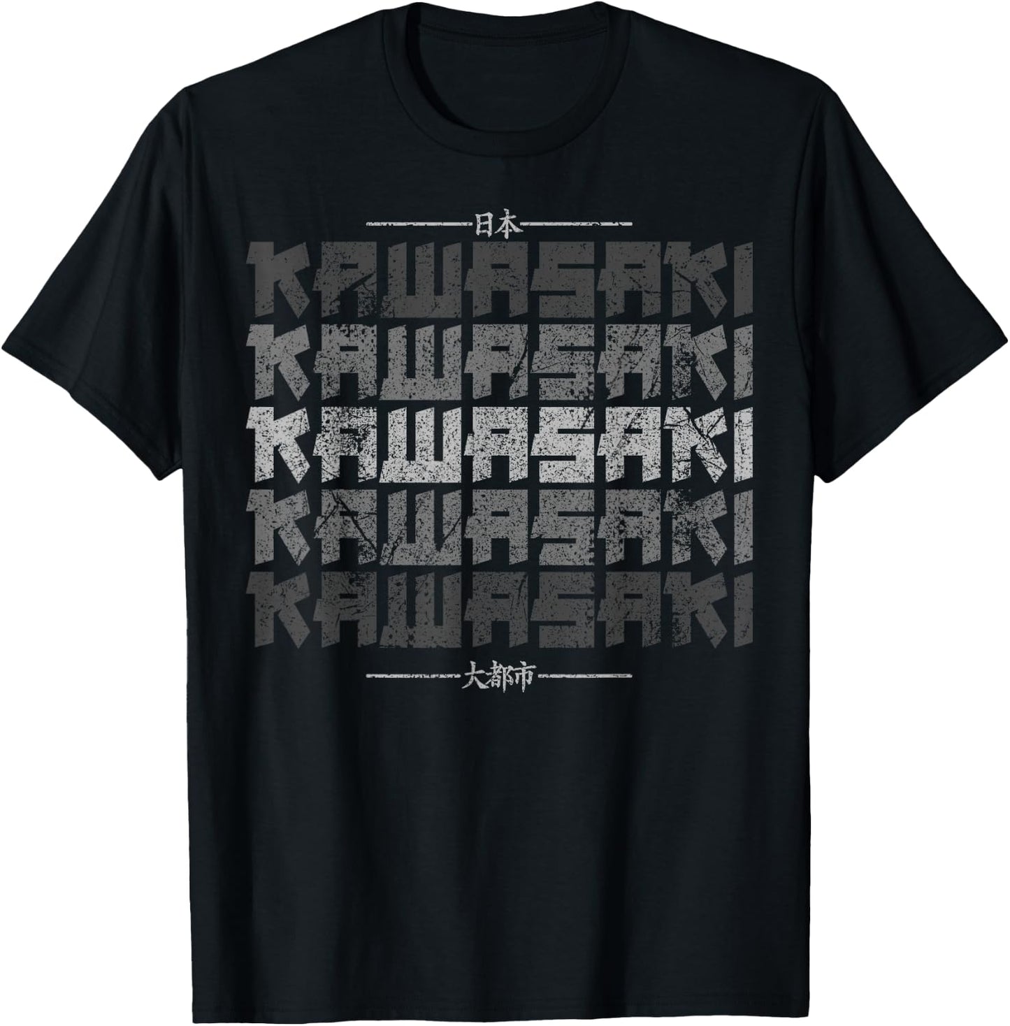 Kawasaki City Retro 90s Japan Aesthetics 80s Kawasaki T-Shirt - T-Shirt | Black