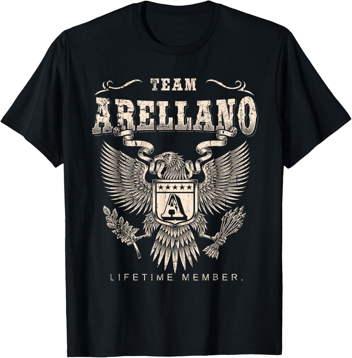 Team Arellano Family Name Lifetime Member T-Shirt - T-Shirt | Black